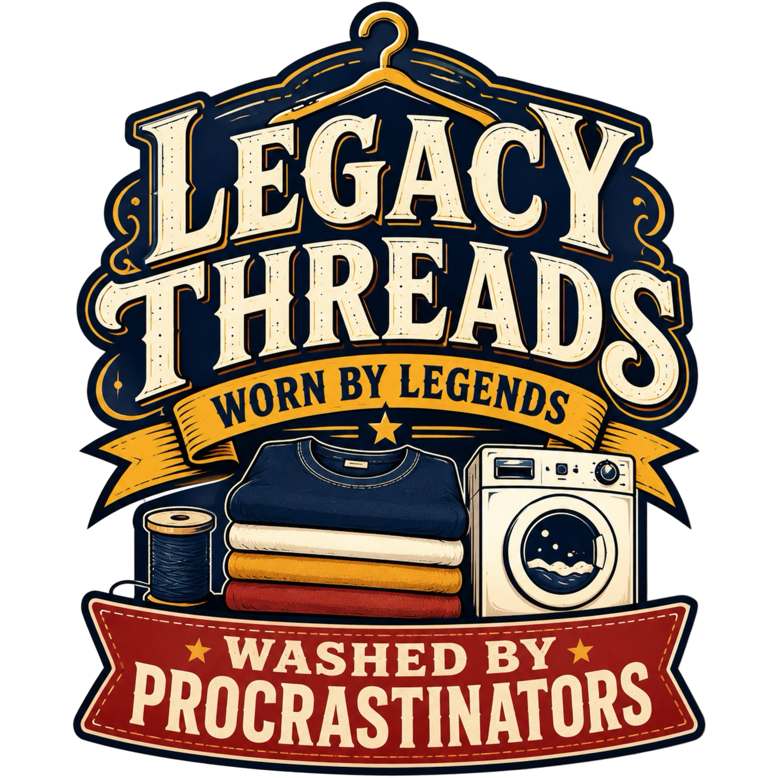 Legacy Threads: Worn by Legends, Washed by Procrastinators Tee